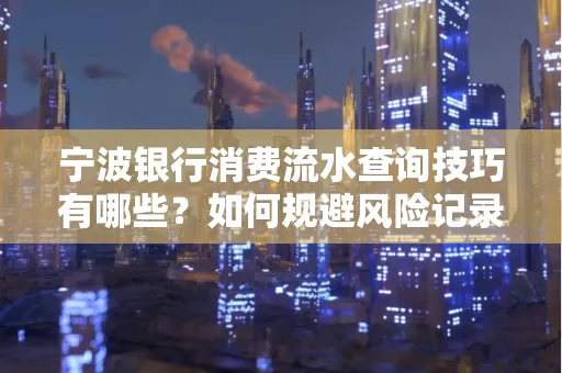 宁波银行消费流水查询技巧有哪些？如何规避风险记录？