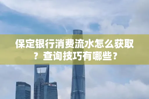 保定银行消费流水怎么获取?查询技巧有哪些?