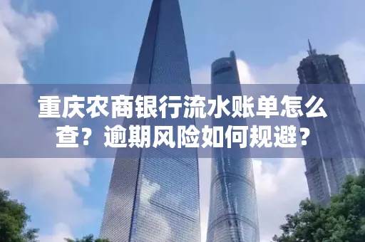 重庆农商银行流水账单怎么查?逾期风险如何规避?