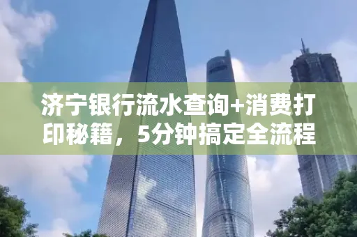 济宁银行流水查询+消费打印秘籍,5分钟搞定全流程