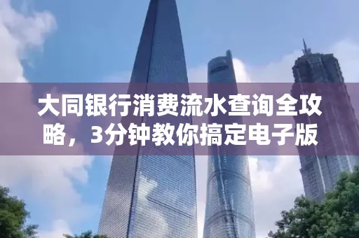 大同银行消费流水查询全攻略,3分钟教你搞定电子版打印