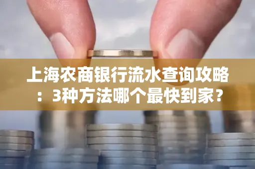 上海农商银行流水查询攻略:3种方法哪个最快到家?